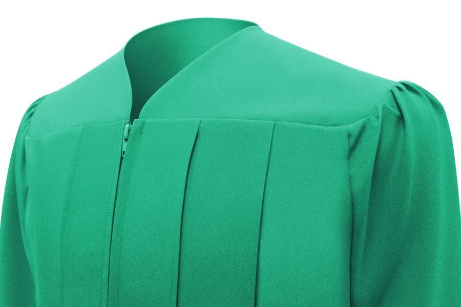 Matte Emerald Green Junior High/Middle School Gown - Graduation Gown and Cap