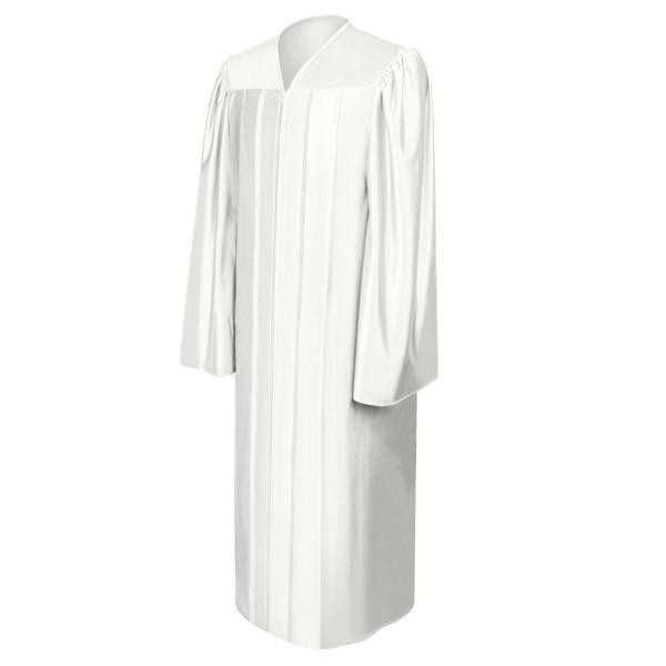 Shiny White Junior High/Middle School Gown - Graduation Gown and Cap