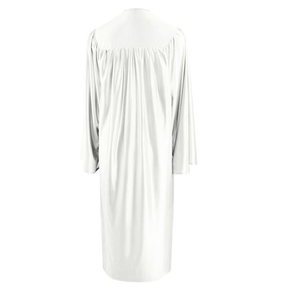 Shiny White Bachelors Gown - Graduation Gown and Cap