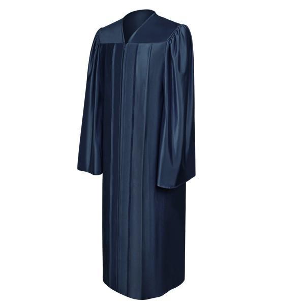 Shiny Navy Blue Bachelors Academic Gown - Graduation Gown and Cap