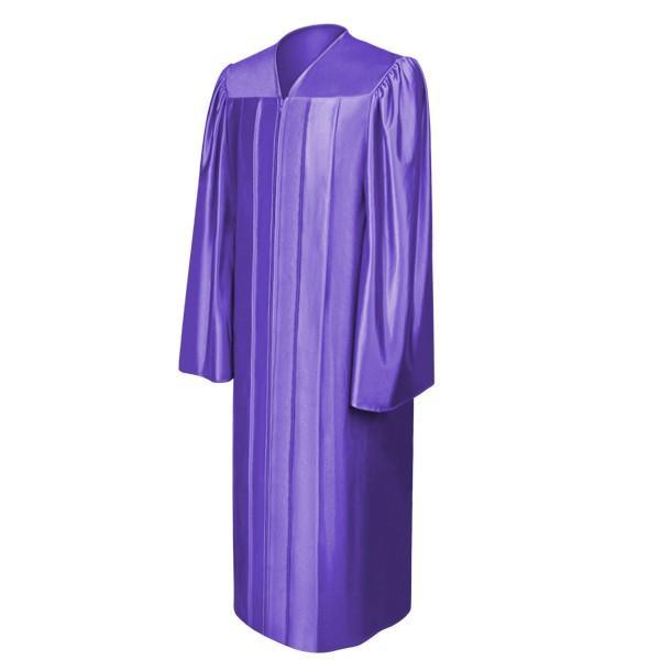 Shiny Purple Elementary Gown - Graduation Gown and Cap
