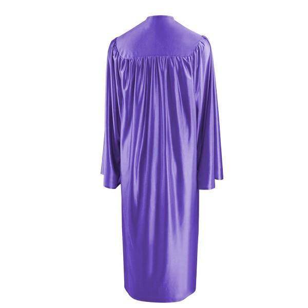 Shiny Purple High School Gown - Graduation Gown and Cap
