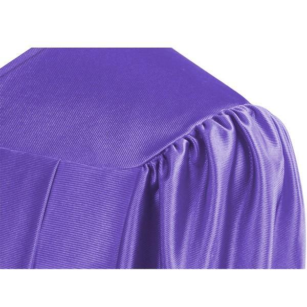 Shiny Purple High School Gown - Graduation Gown and Cap