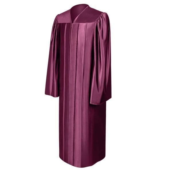 Shiny Maroon High School Gown - Graduation Gown and Cap