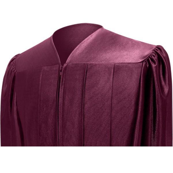 Shiny Maroon High School Gown - Graduation Gown and Cap