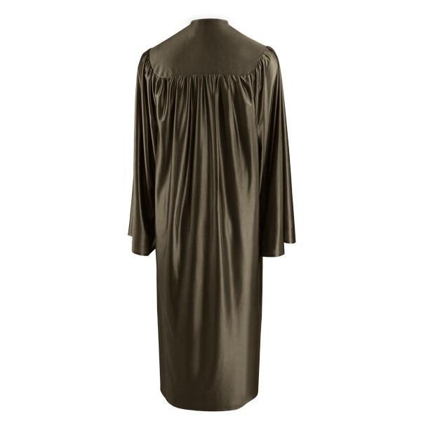 Shiny Brown High School Gown - Graduation Gown and Cap