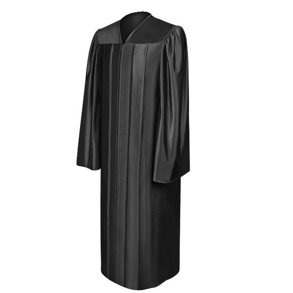 Shiny Black Junior High/Middle School Graduation Gown - Graduation Gown and Cap