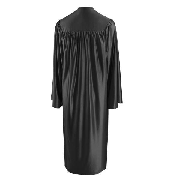 Shiny Black Bachelors Academic Gown - Graduation Gown and Cap