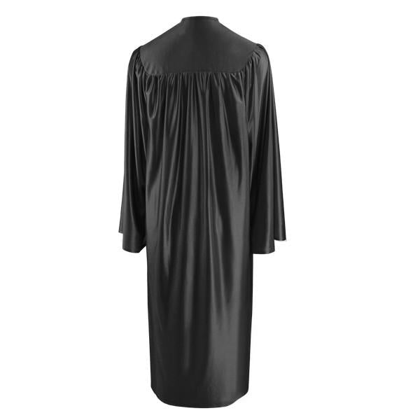 Shiny Black Junior High/Middle School Graduation Gown - Graduation Gown and Cap