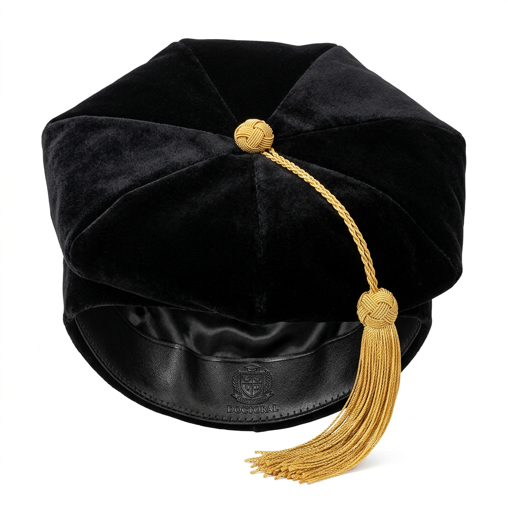 Stanford University 8-Sided Black Velvet Doctoral Tam Studio Main Photo