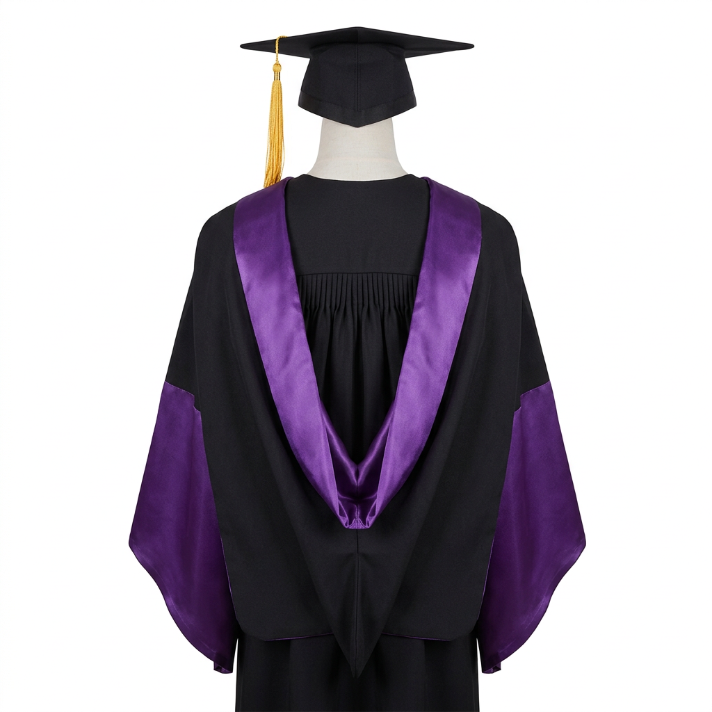 The Chinese University of Hong Kong CUHK Doctoral Regalia Back Cowl Drape Studio Photo