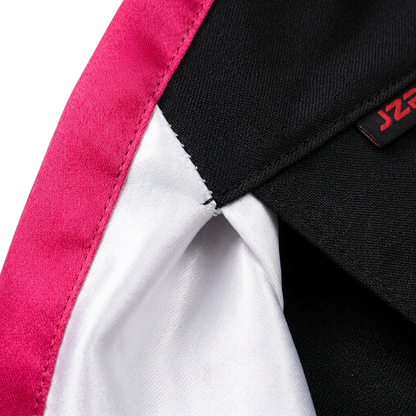 Durham University Master Regalia Cerise Rose Pink Ribbon and White Satin Craftsmanship Detail