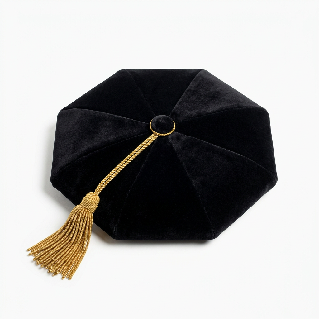 UW-Madison 8-Sided Black Velvet Doctoral Tam Studio Main Photo