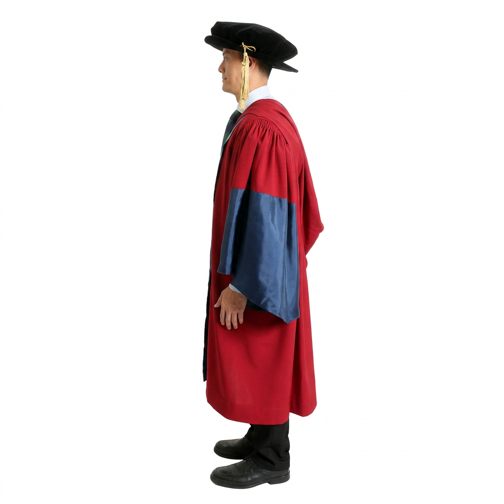 The University of Hong Kong HKU Doctoral Regalia Male Model Side Profile View Matching 1688 Sample 1:1
