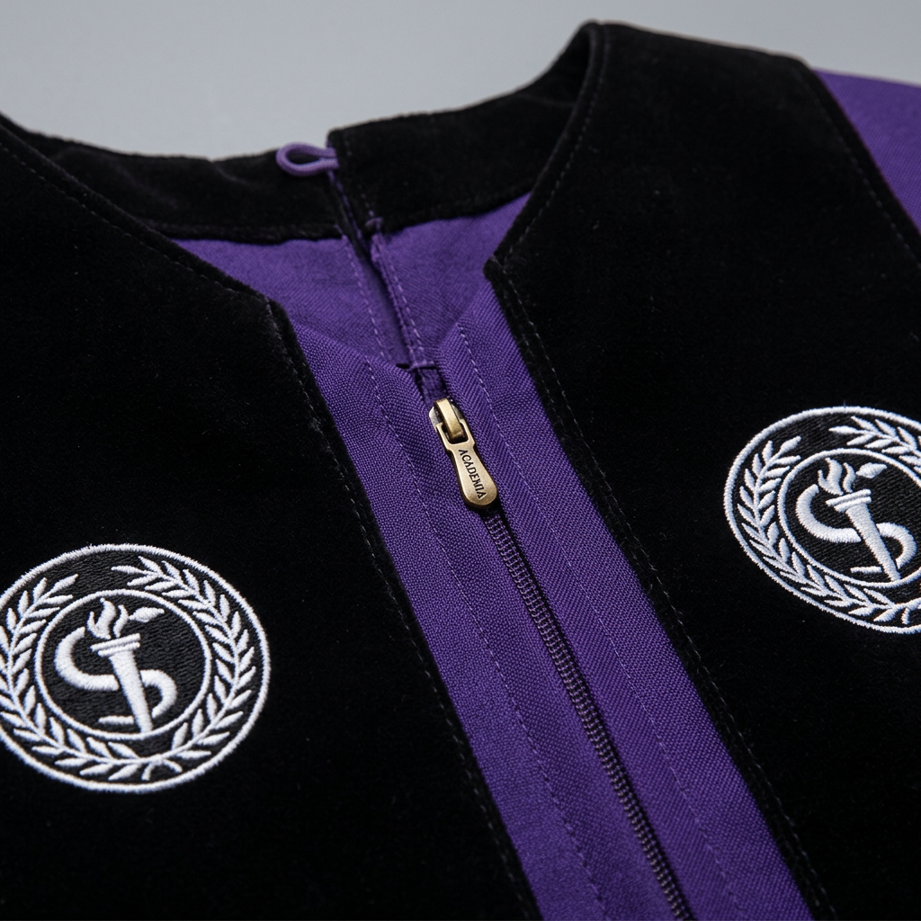 Doctoral Gown Velvet Lapel Detail