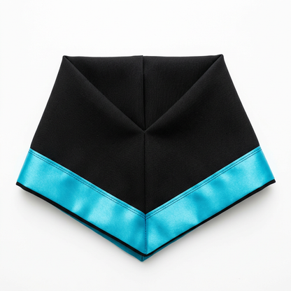 EdUHK Master Academic Hood Cyan Satin Trim Craftsmanship Detail