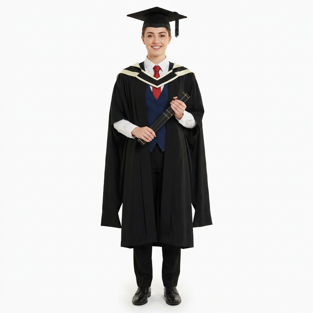University of London UCL Master Female Graduate Model Full Length Lookbook Shot