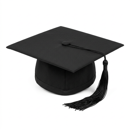 Classic Black Square Academic Graduation Mortarboard Cap with Black Tassel Studio Main Photo