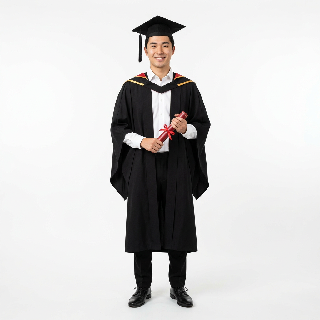 Lancaster University Master Male Graduate Model Full Length Lookbook Shot