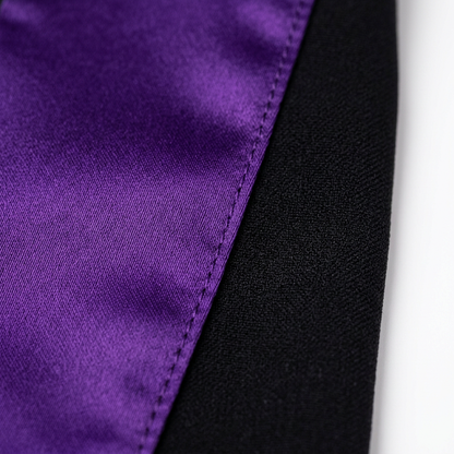 CUHK Doctoral Academic Gown Purple Satin Facing Stitching Craftsmanship Detail