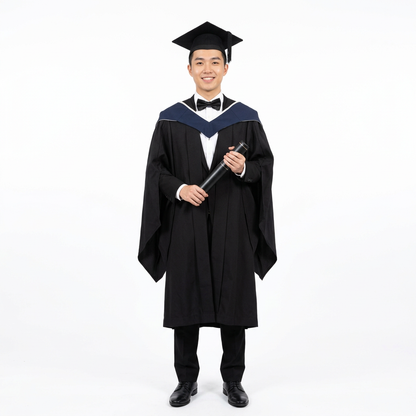 Young Male Graduate Model Wearing HKU Master Regalia Front View Matching 1688 Sample