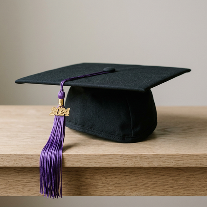 Graduation Mortarboard Cap and Tassel Detail