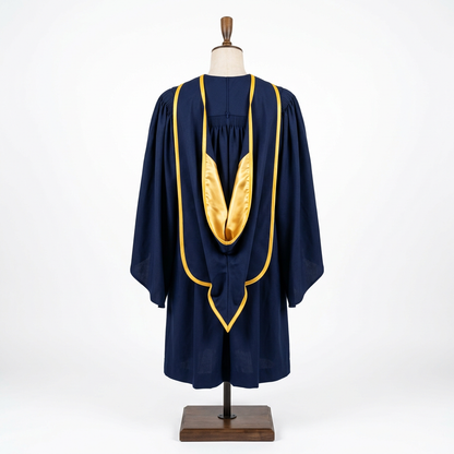 HKUST Bachelor Academic Hood Golden Yellow Lining Rear Drape Back View