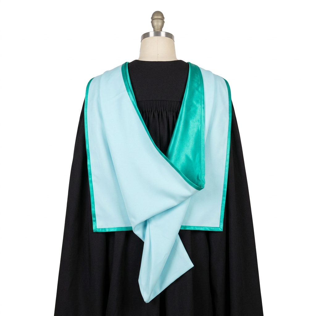 Monash University Bachelor Academic Hood Rear Geometric Fold Drape Back View