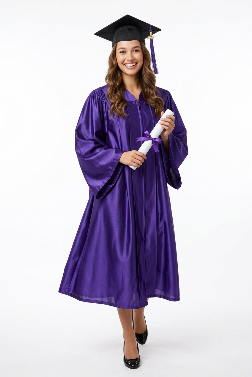 Bachelor Graduate Female Model Holding Diploma Scroll