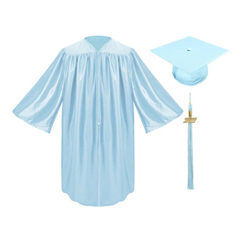 Shiny Light Blue Kindergarten/Preschool Cap & Gown - Graduation Gown and Cap