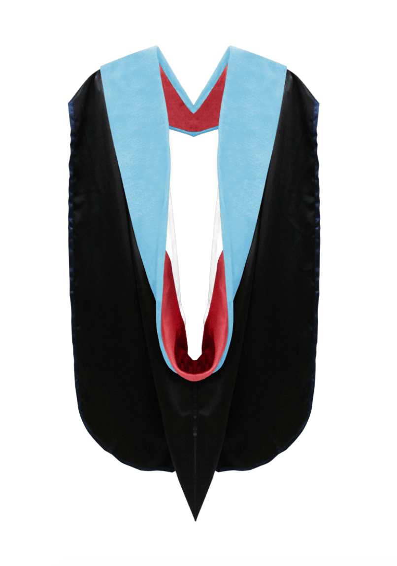 Doctor of Education Hood - Red & White - Graduation Gown and Cap