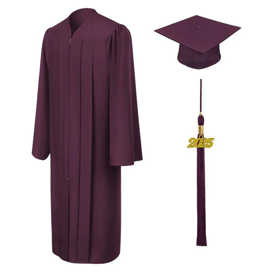 Matte Maroon High School Cap & Gown - Graduation Gown and Cap
