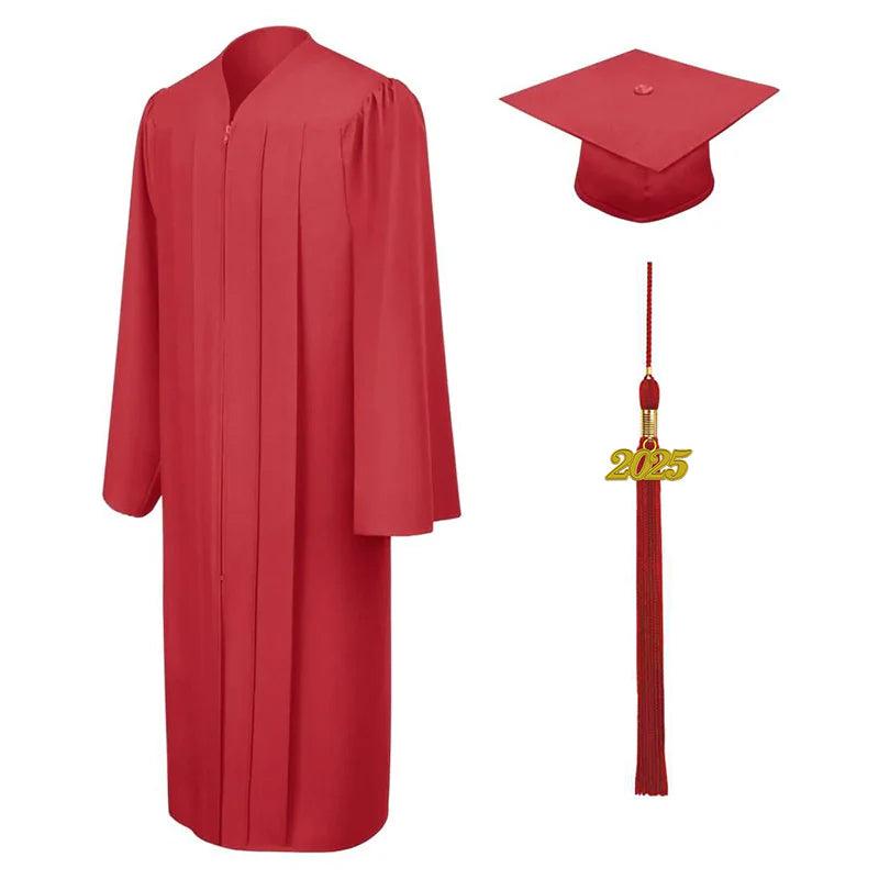 Matte Red Elementary Cap & Gown - Graduation Gown and Cap