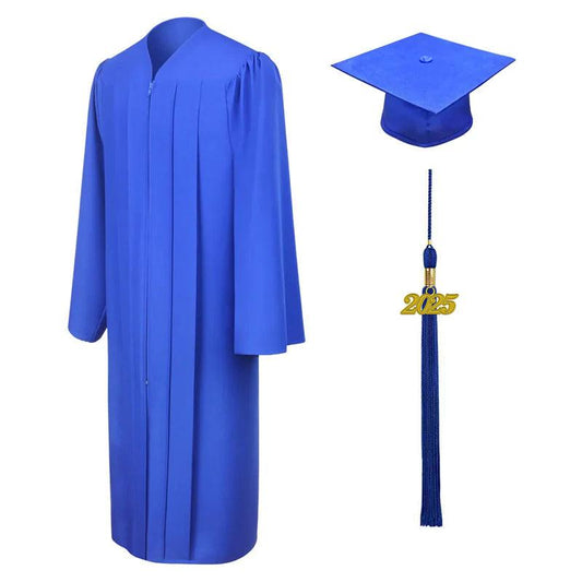 Matte Royal Blue High School Cap & Gown - Graduation Gown and Cap