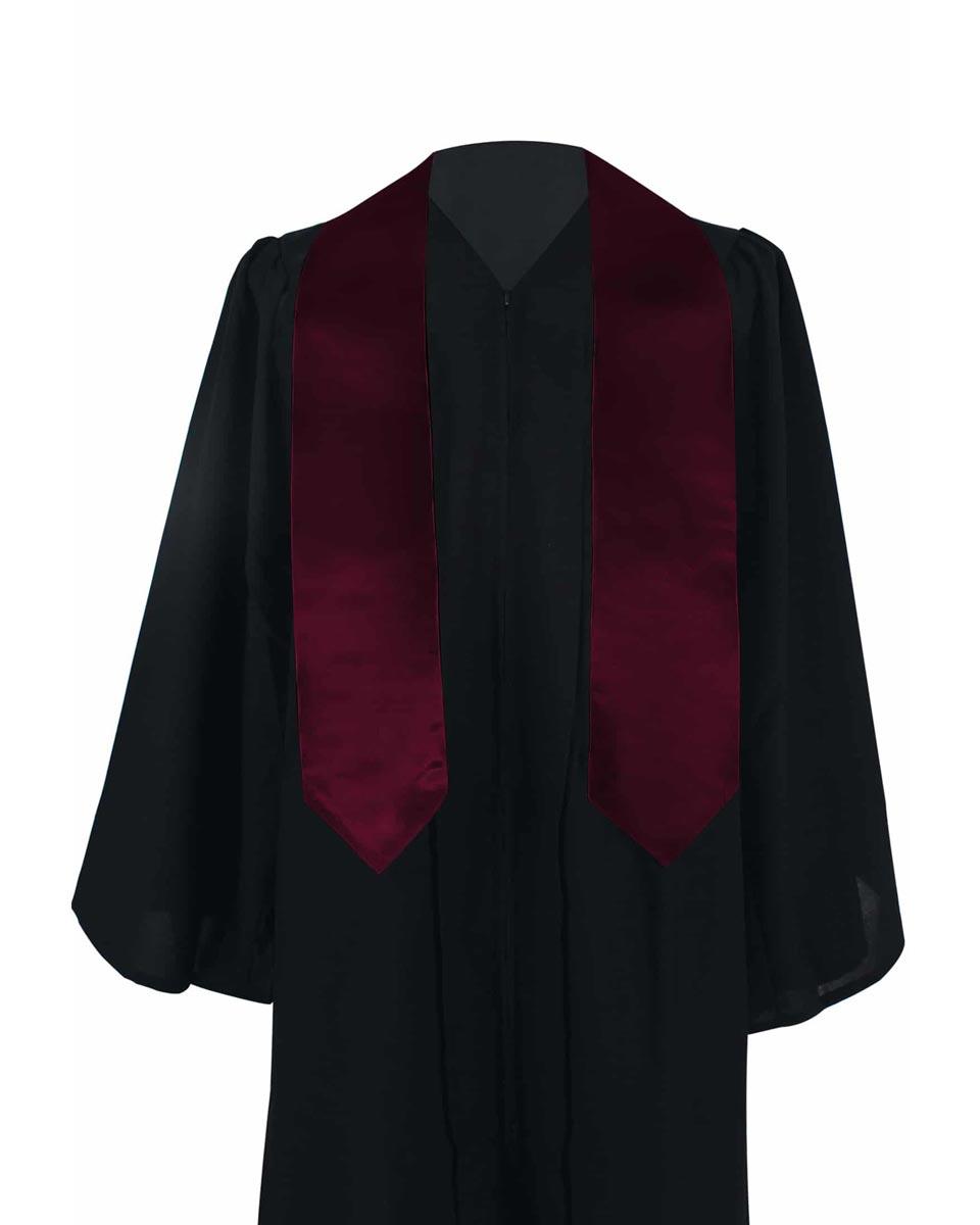 Plain Graduation Stole - 16 Colors Available - Graduation Gown and Cap