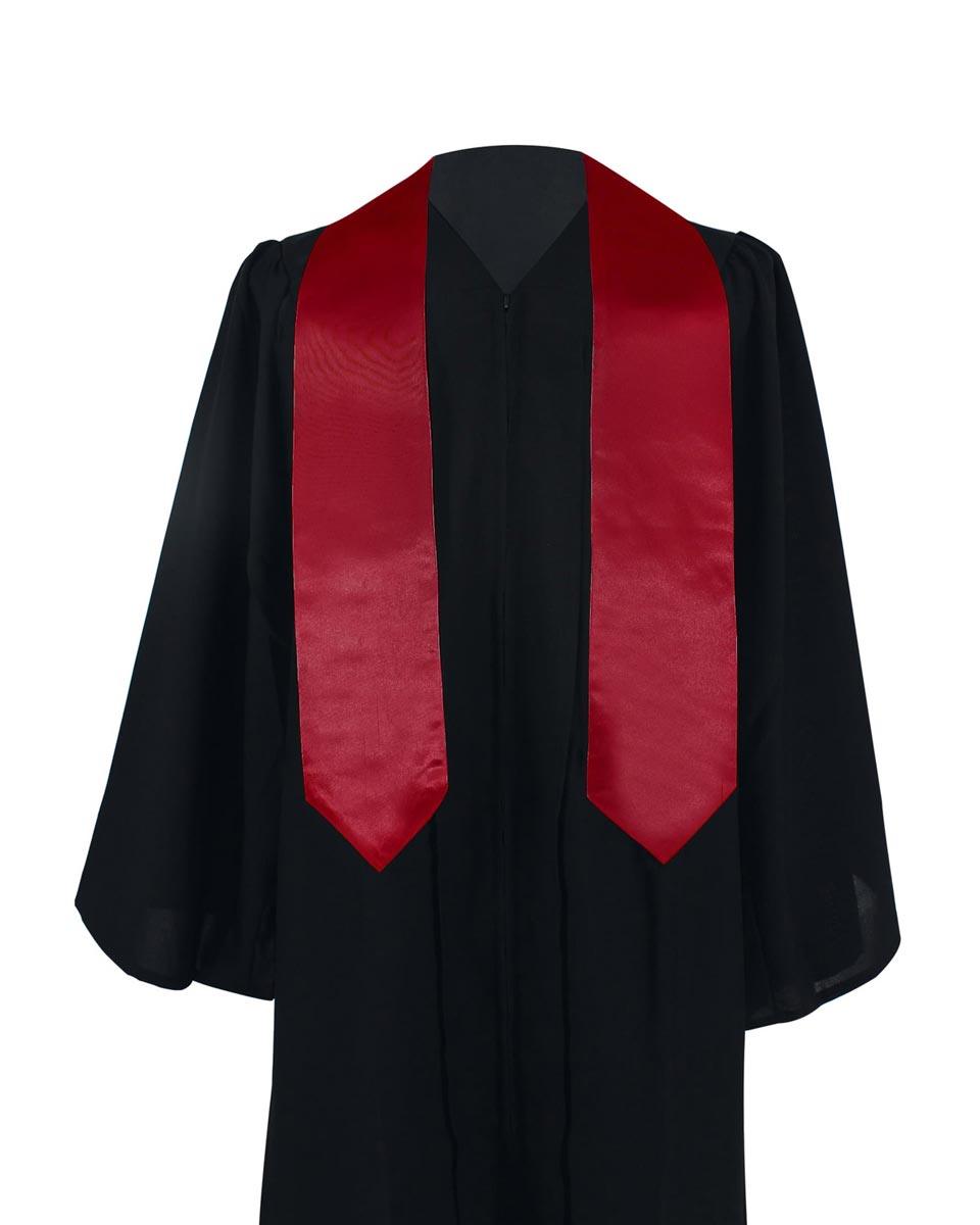 Plain Graduation Stole - 16 Colors Available - Graduation Gown and Cap
