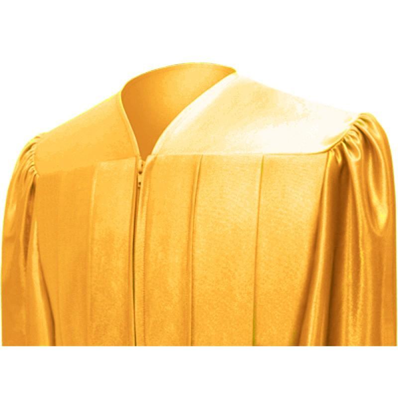 Shiny Antique Gold Junior High/Middle School Gown - Graduation Gown and Cap