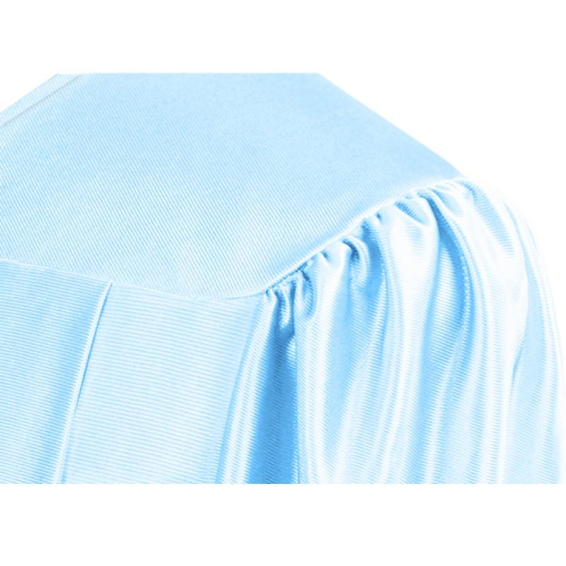 Shiny Light Blue High School Cap & Gown - Graduation Gown and Cap