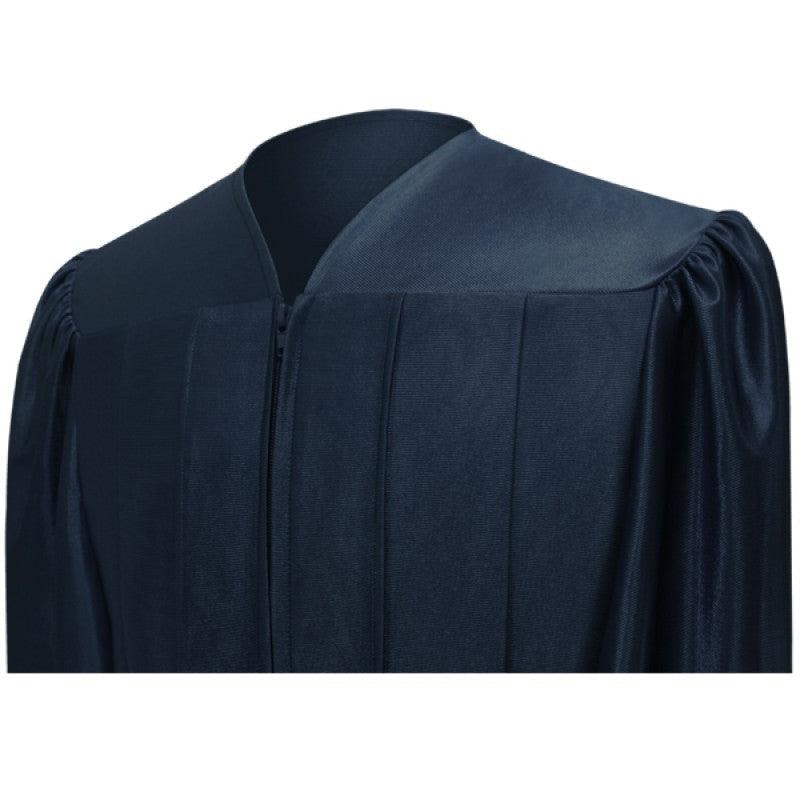 Shiny Navy Blue Bachelors Academic Cap & Gown - Graduation Gown and Cap