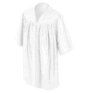 Shiny White Kindergarten/Preschool Gown - Graduation Gown and Cap