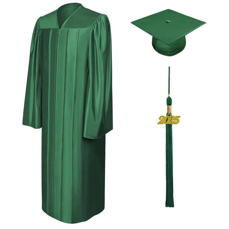 12 Colors Shiny Bachelors Graduation Cap and Gown - Graduation Gown and Cap