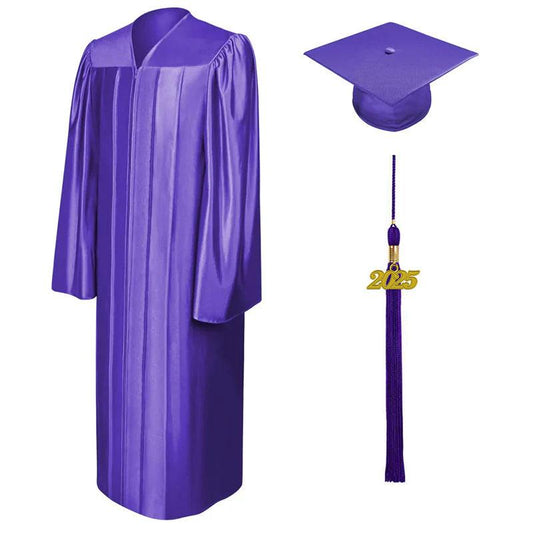 Shiny Purple Junior High/Middle School Cap & Gown - Graduation Gown and Cap