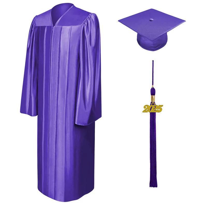 Shiny Purple Elementary Cap & Gown - Graduation Gown and Cap