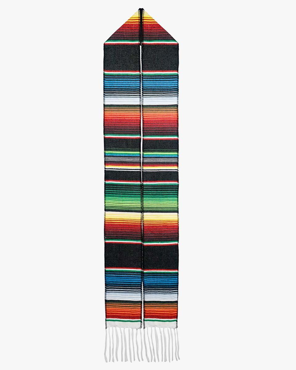 Mexican Serape Graduation Stole with White Tassel - 7 Colors Available - Graduation Gown and Cap