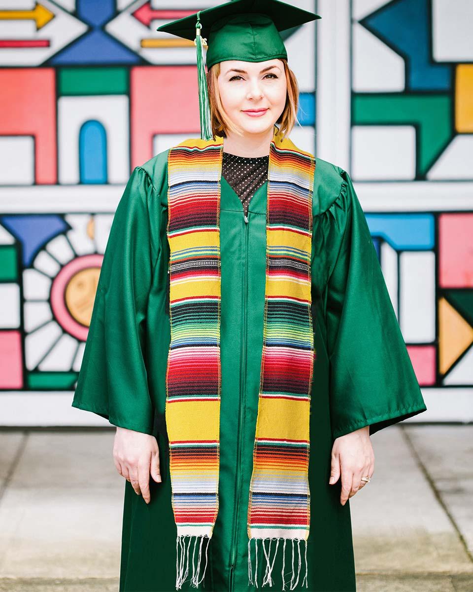Mexican Serape Graduation Stole with White Tassel - 7 Colors Available - Graduation Gown and Cap