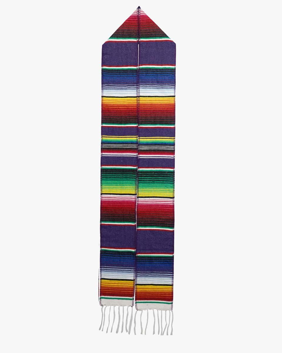 Mexican Serape Graduation Stole with White Tassel - 7 Colors Available - Graduation Gown and Cap